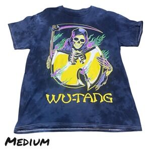 Wu-Tang Clan T-Shirt Men's MEDIUM Grim Reaper Liquid Blue Short Sleeve Tie Dye